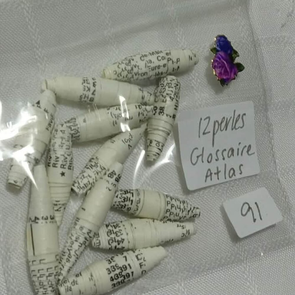 One-of-a-kind handmade/hand rolled paper beads/jewelry making/craft supplies/DIY